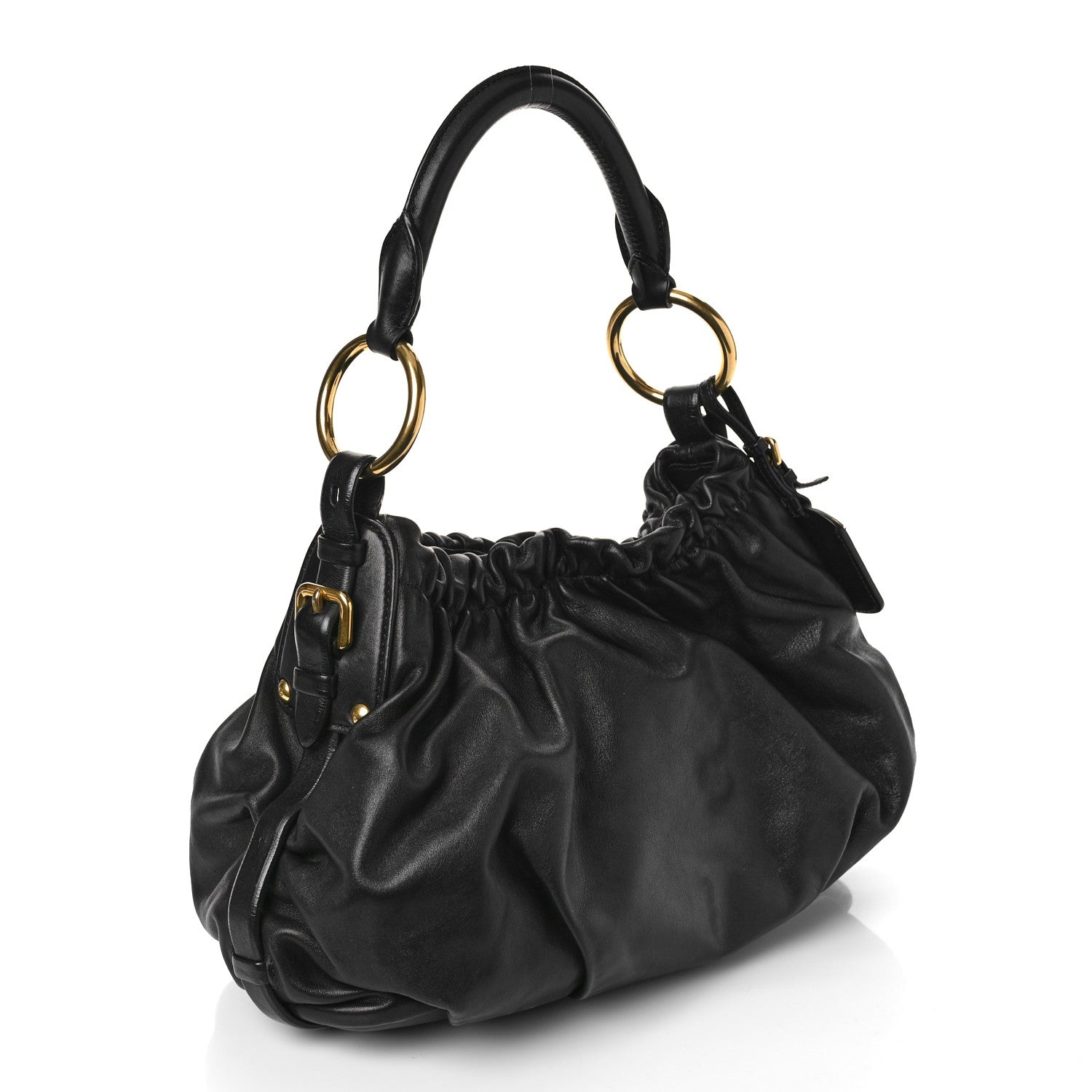 Prada Soft Calf Hobo Black 3 of 8