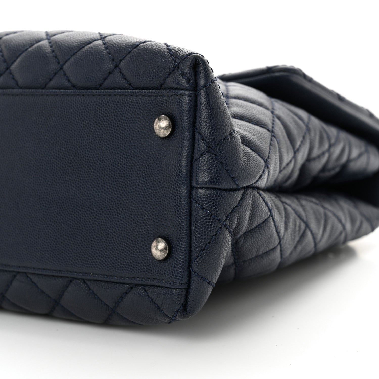 Chanel Caviar Quilted Large Coco Handle Flap Navy 10 of 10