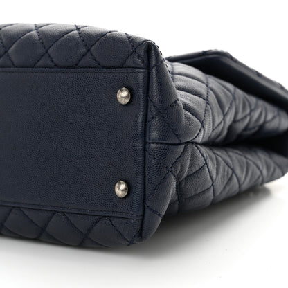 Chanel Caviar Quilted Large Coco Handle Flap Navy 10 of 10