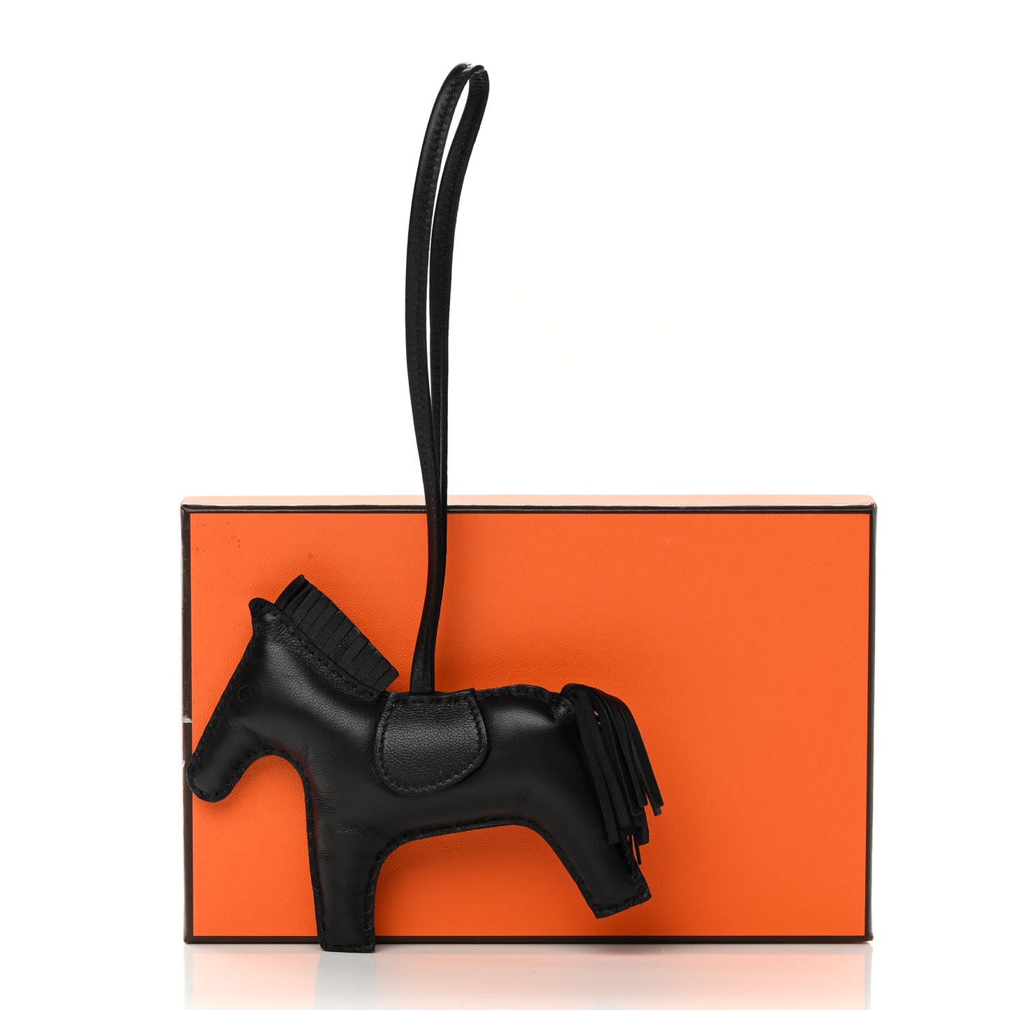 Milo Lambskin Grigri Rodeo Horse Bag Charm MM So Black