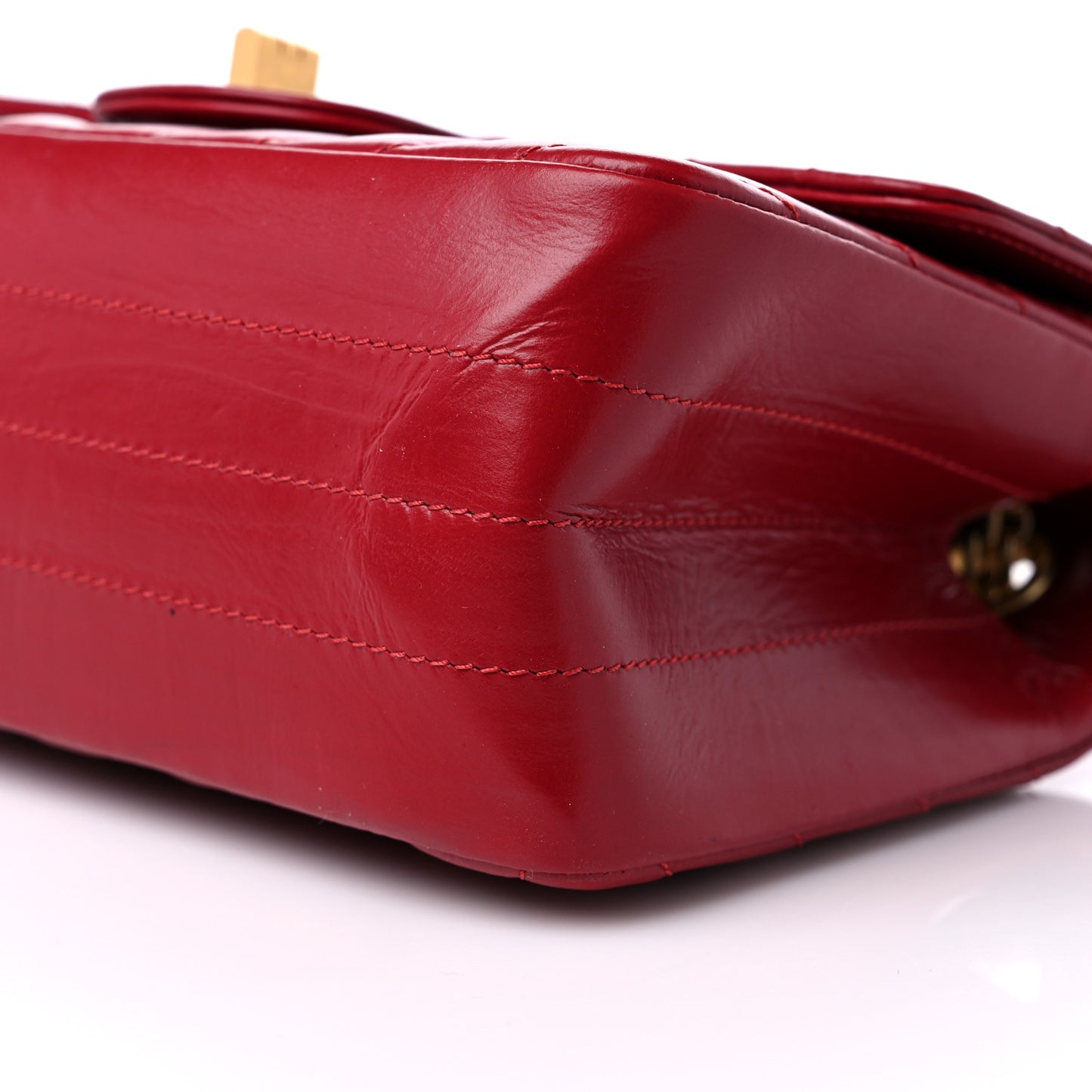 Aged Calfskin Chevron Quilted 2.55 Reissue Mini Flap Dark Red