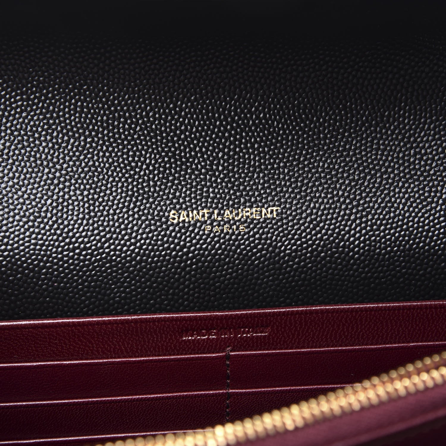 Saint Laurent Grain De Poudre Monogram Cassandra Chain Wallet Black Rouge Legion 10 of 12