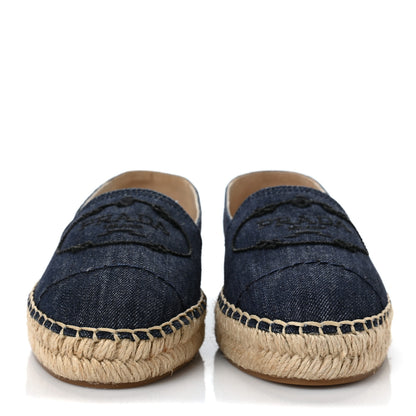Prada Denim Logo Espadrilles 38.5 Blue 2 of 8