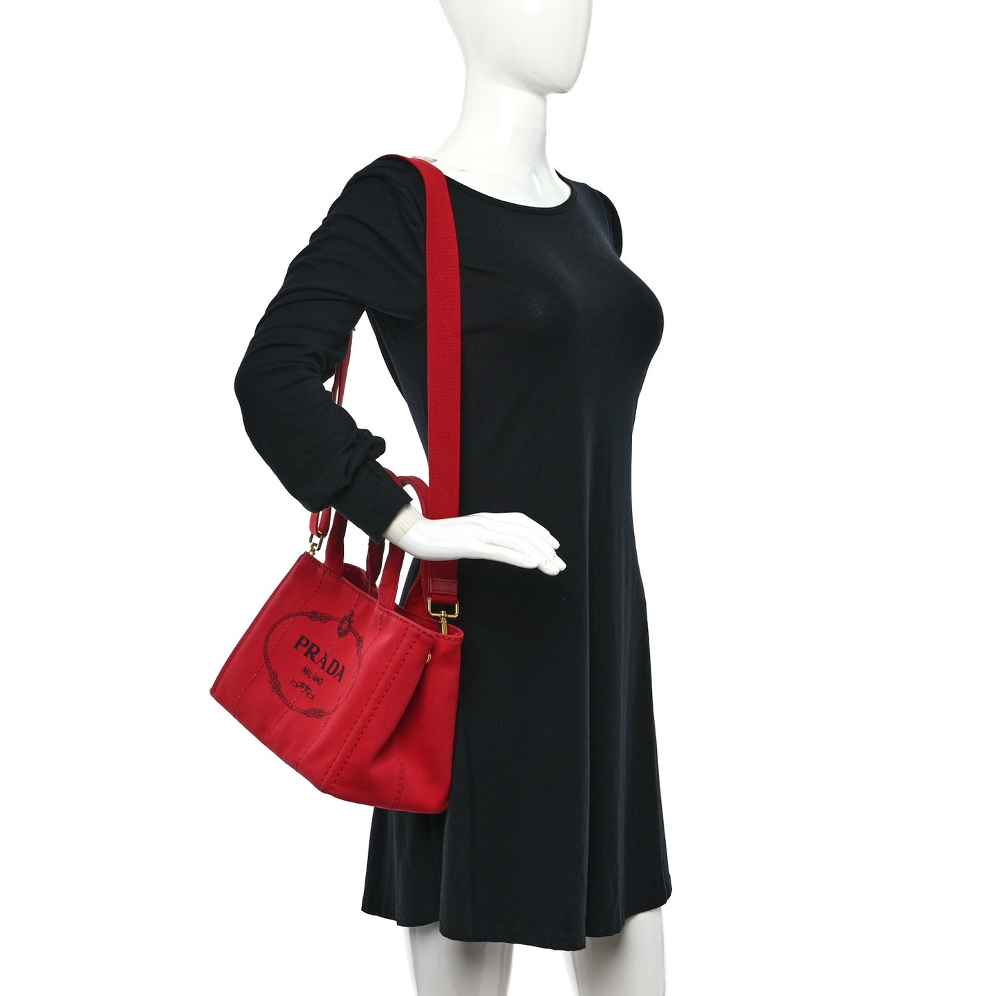 Canapa Small Logo Tote Rosso