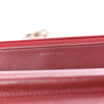 Chanel Caviar Quilted Wallet On Chain WOC Dark Red 9 of 11