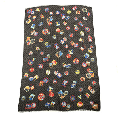 Louis Vuitton Cashmere Silk Damier Graphite Alps Shawl 1 of 3