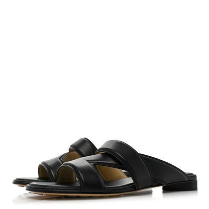 Bottega Veneta Calfskin The Band Flat Sandals 37.5 Black 3 of 12