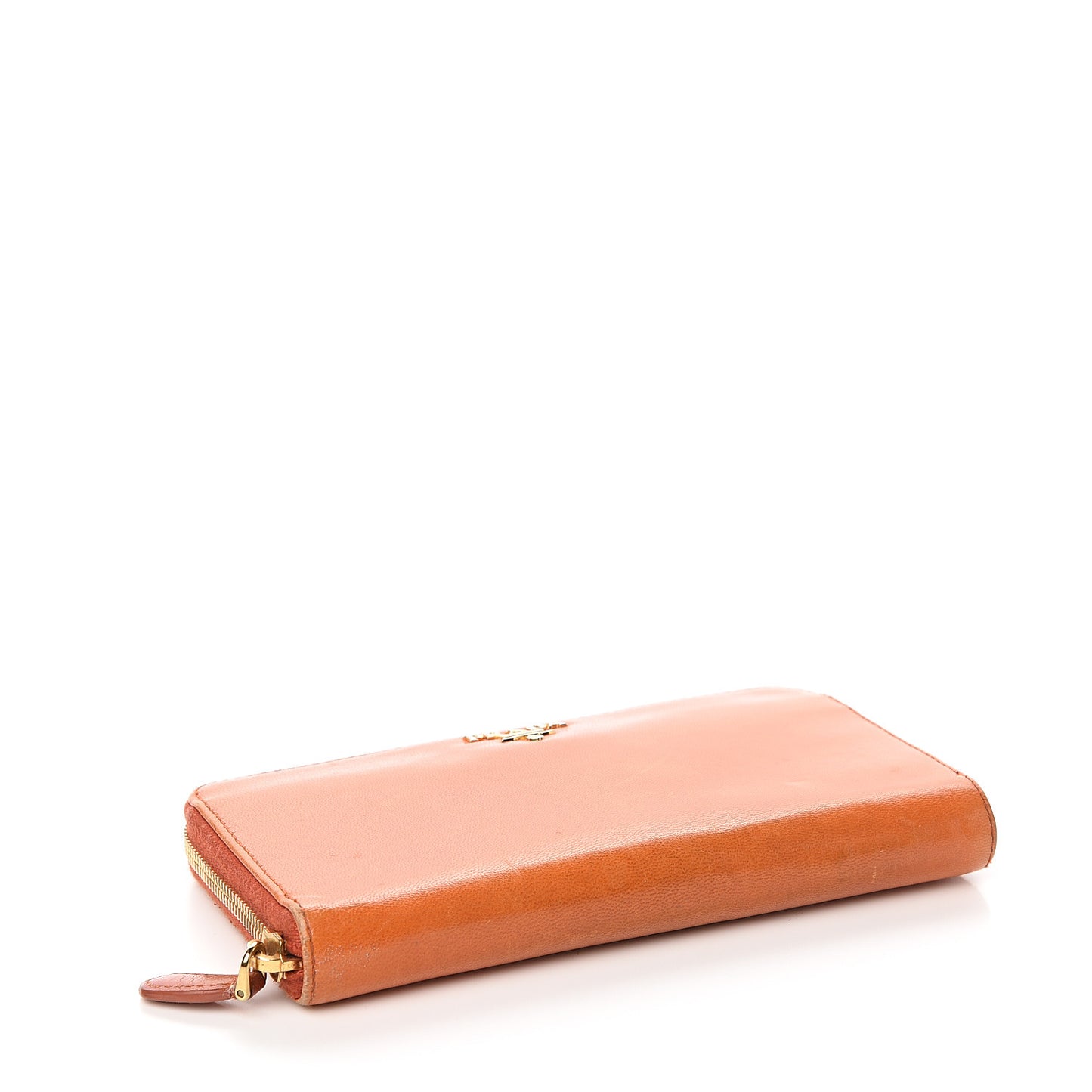 Goatskin Chic Zip Around Wallet Papaya