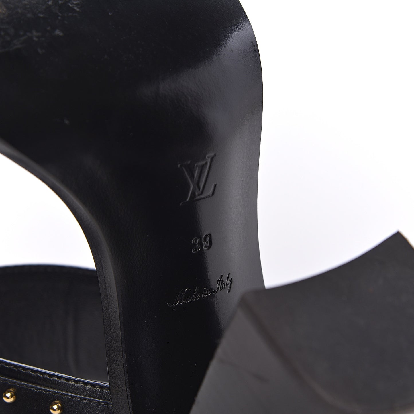 Calfskin Monogram Nomad Heeled Sandals 39 Black