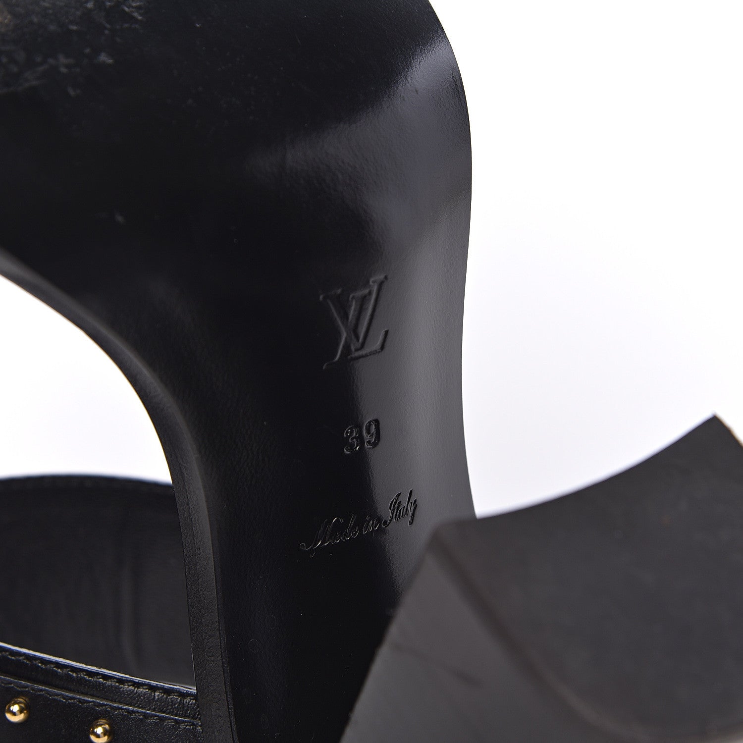 Louis Vuitton Calfskin Monogram Nomad Heeled Sandals 39 Black 9 of 16