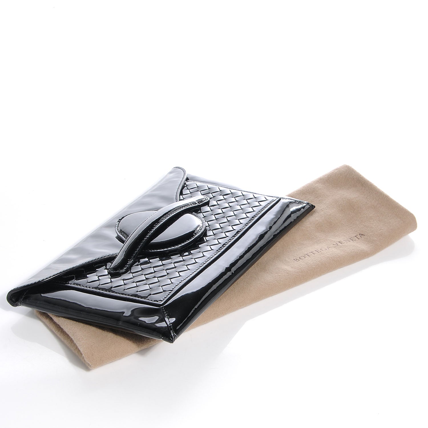 Bottega Veneta Vernis Envelope Clutch Black 4 of 8