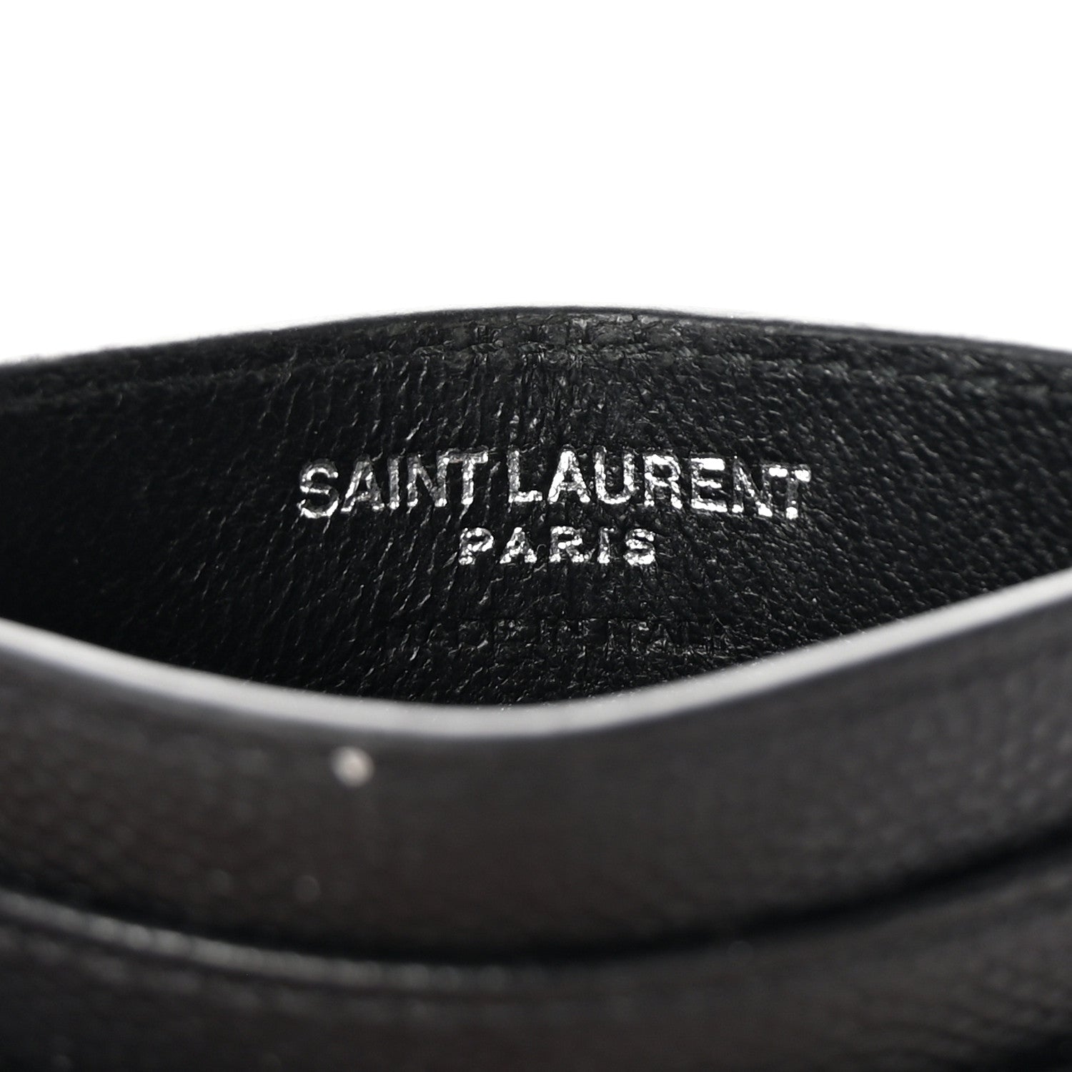 Saint Laurent Grain De Poudre Matelasse Chevron Monogram Credit Card Case Black 6 of 7
