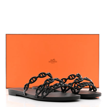 Hermes TPU Rivage Sandals 35 Black 9 of 9