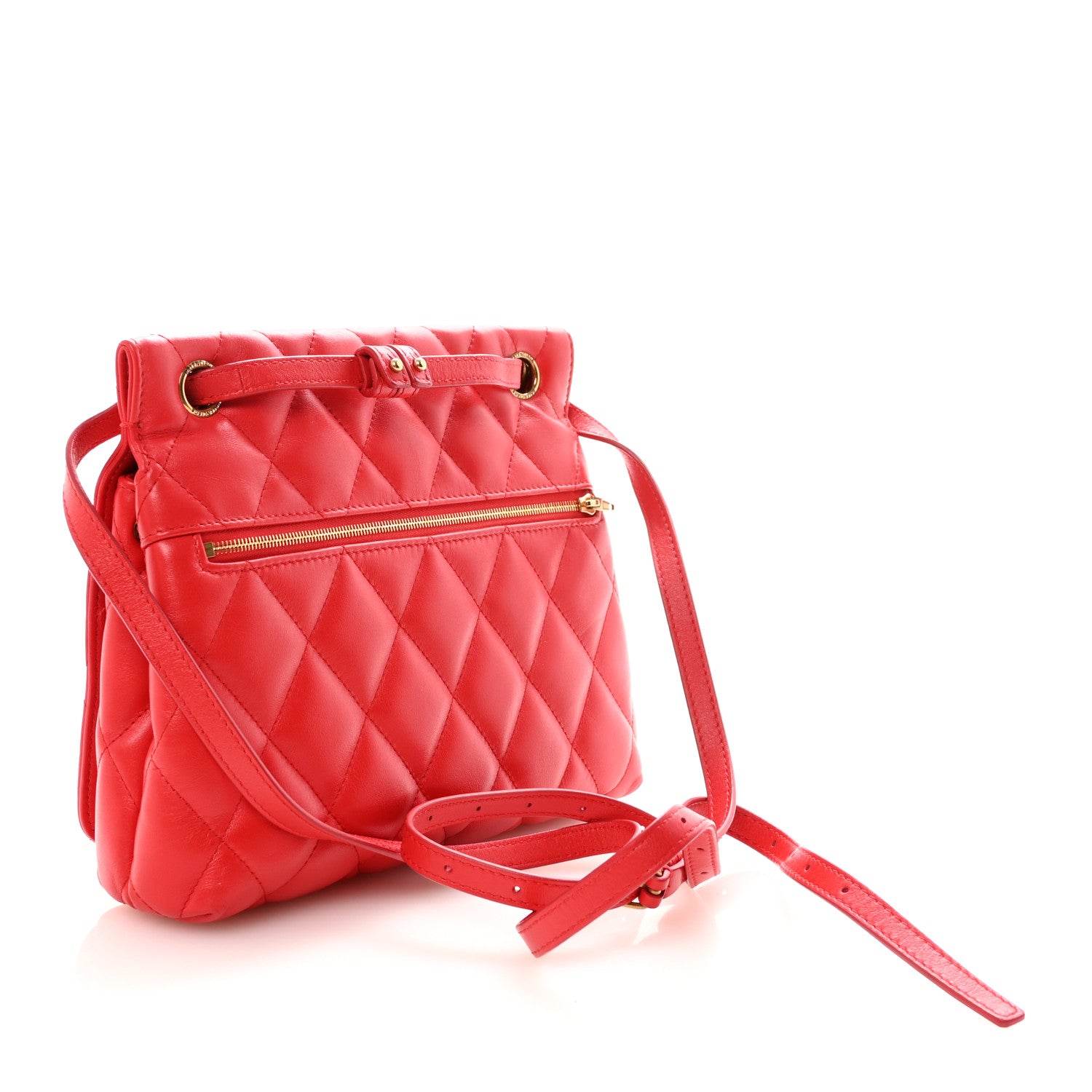 Balenciaga Nappa Calfskin Quilted Medium Touch B Shoulder Bag Bright Red 3 of 9