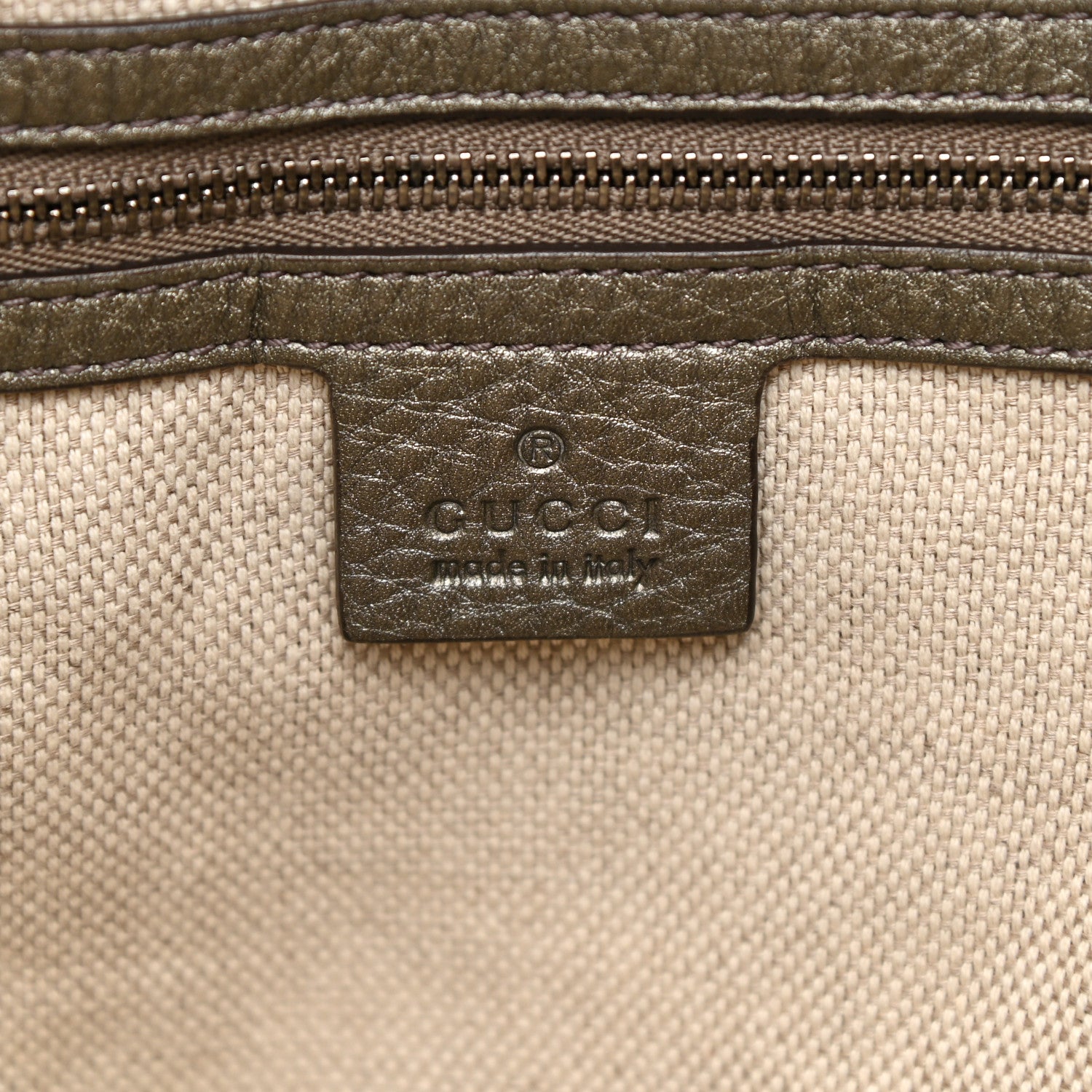 Gucci Metallic Cellarius Calfskin Medium Soho Shoulder Bag Sasso 6 of 10