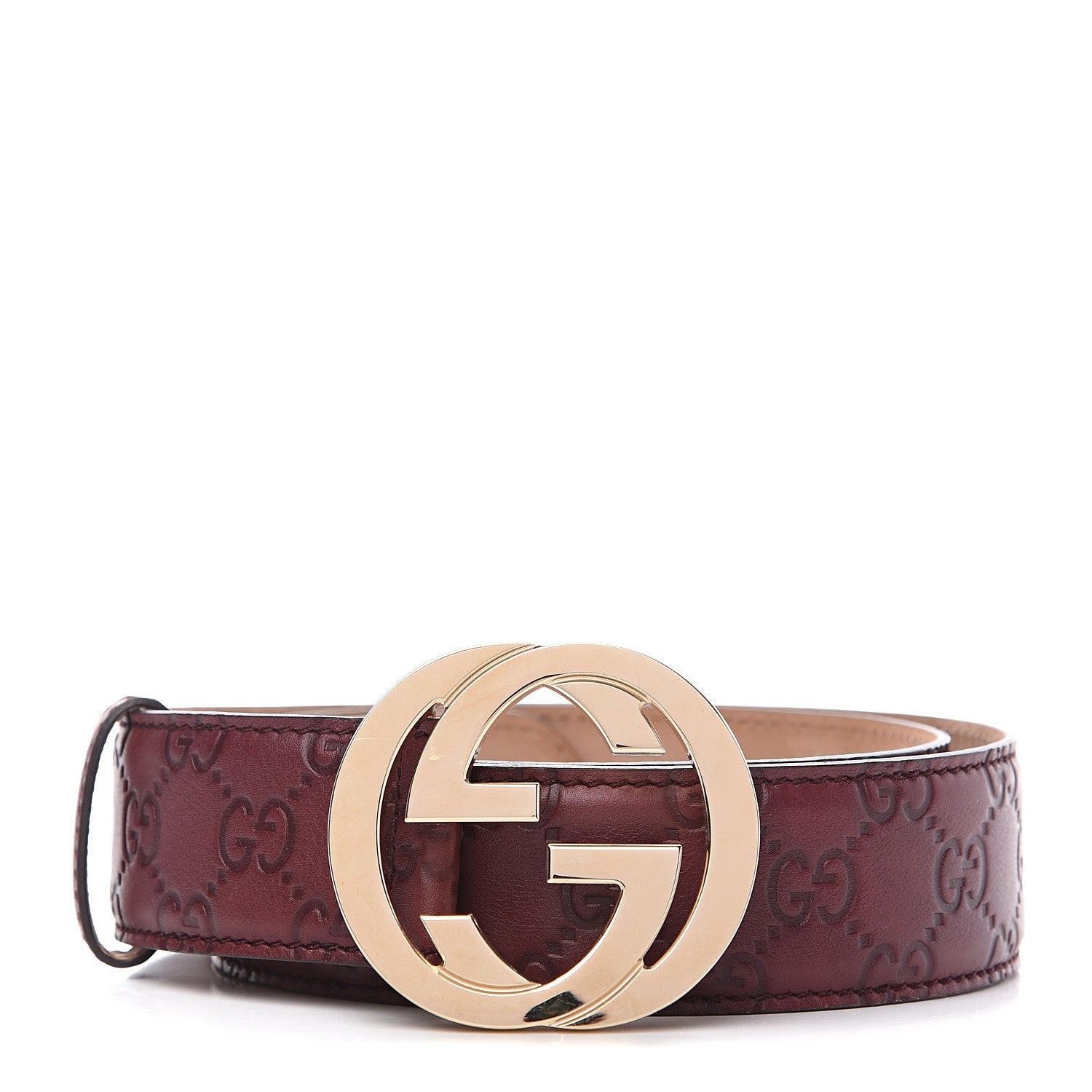Gucci Guccissima Signature Interlocking G 40mm Belt 95 38 Scarlatto 1 of 5