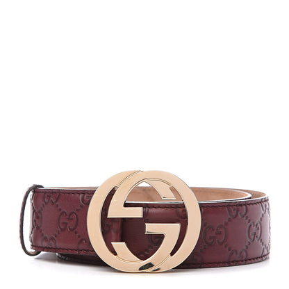 Gucci Guccissima Signature Interlocking G 40mm Belt 95 38 Scarlatto 1 of 5