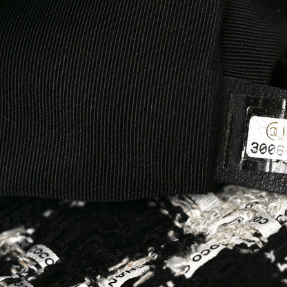 Chanel Tweed Quilted Large Chanel 19 Flap Black Ecru White 7 of 11