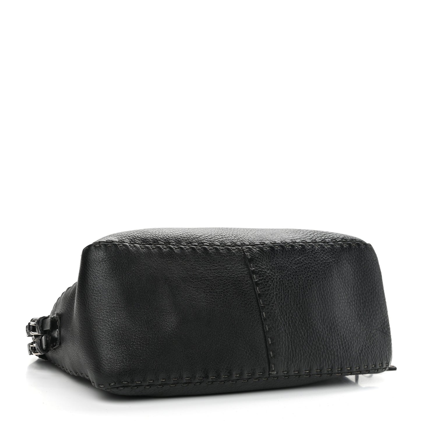 Calfskin Romano Selleria Chain Shoulder Bag Black