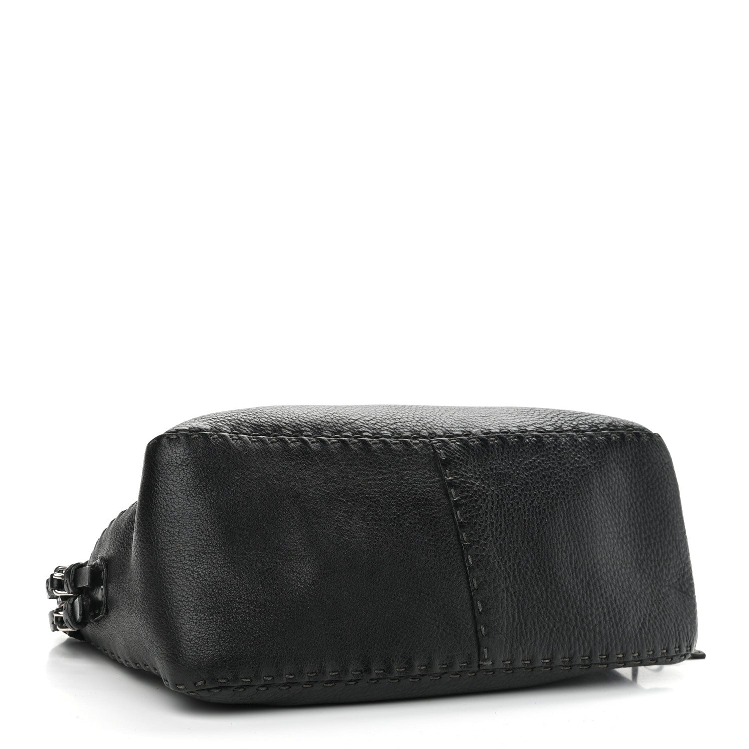 Fendi Calfskin Romano Selleria Chain Shoulder Bag Black 4 of 13