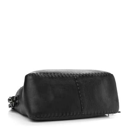 Fendi Calfskin Romano Selleria Chain Shoulder Bag Black 4 of 13