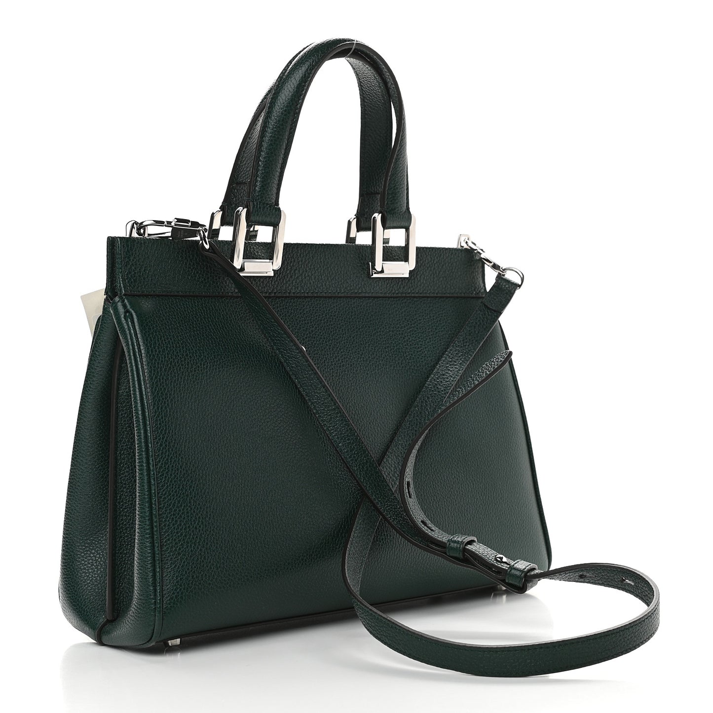 Grainy Calfskin Small Zumi Top Handle Bag Vintage Green