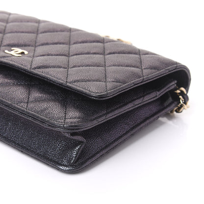 Chanel Iridescent Caviar Quilted Wallet On Chain WOC Black 6 of 11