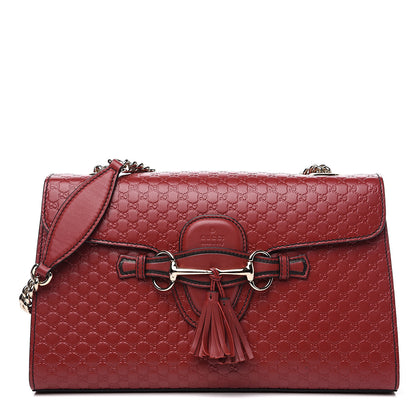 Gucci Microguccissima Medium Emily Chain Shoulder Bag Red 1 of 11
