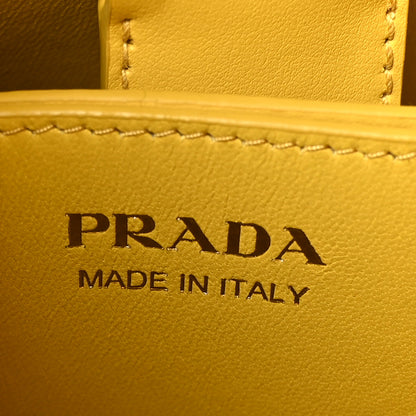 Prada Saffiano Cuir Calfskin Small Panier Bucket Bag Soleil 6 of 10
