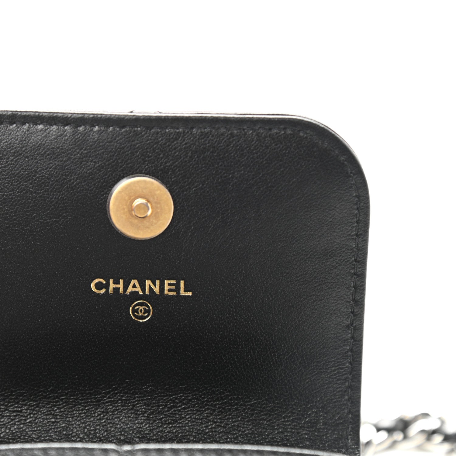 Chanel Lambskin Quilted Chanel 19 Phone Holder With Chain Black 6 of 11