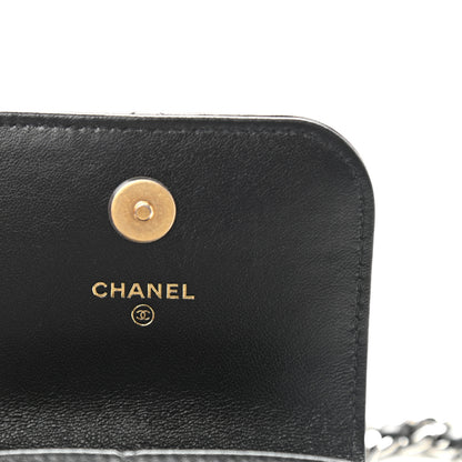 Chanel Lambskin Quilted Chanel 19 Phone Holder With Chain Black 6 of 11
