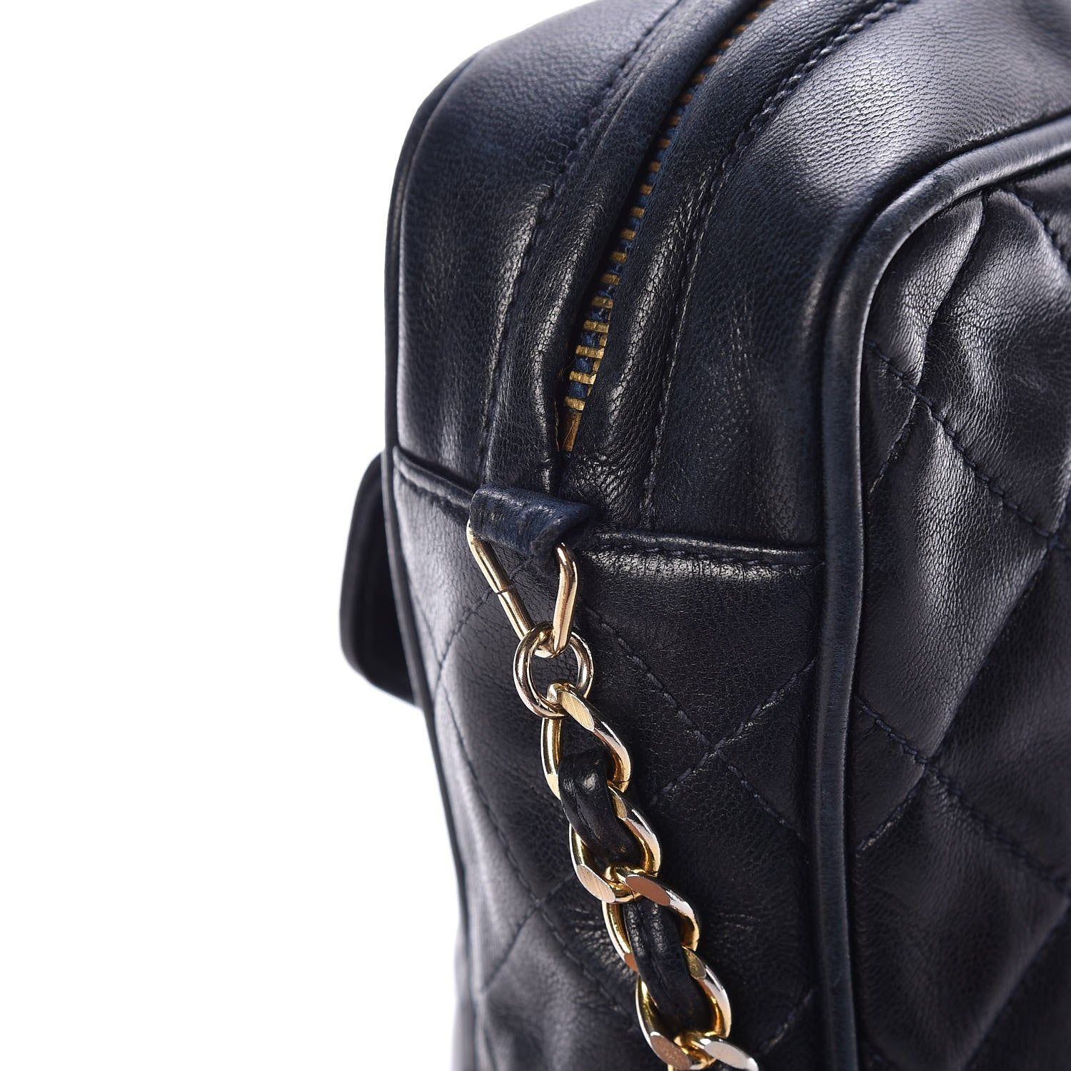 Chanel Lambskin Quilted Tassel Camera Case Navy 13 of 14