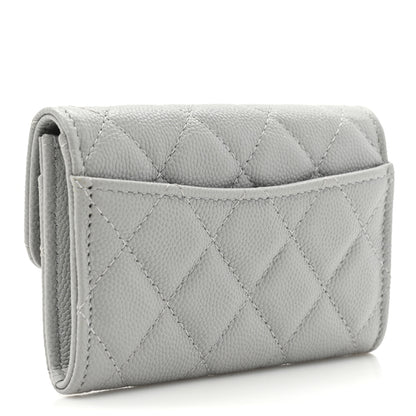 Chanel Caviar Quilted Flap Card Holder Wallet Grey 3 of 11