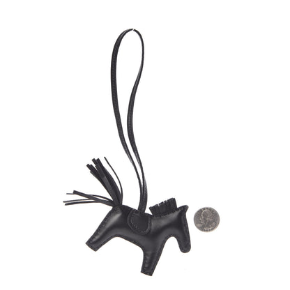Hermes Milo Lambskin Grigri Rodeo Horse Bag Charm PM So Black 2 of 4