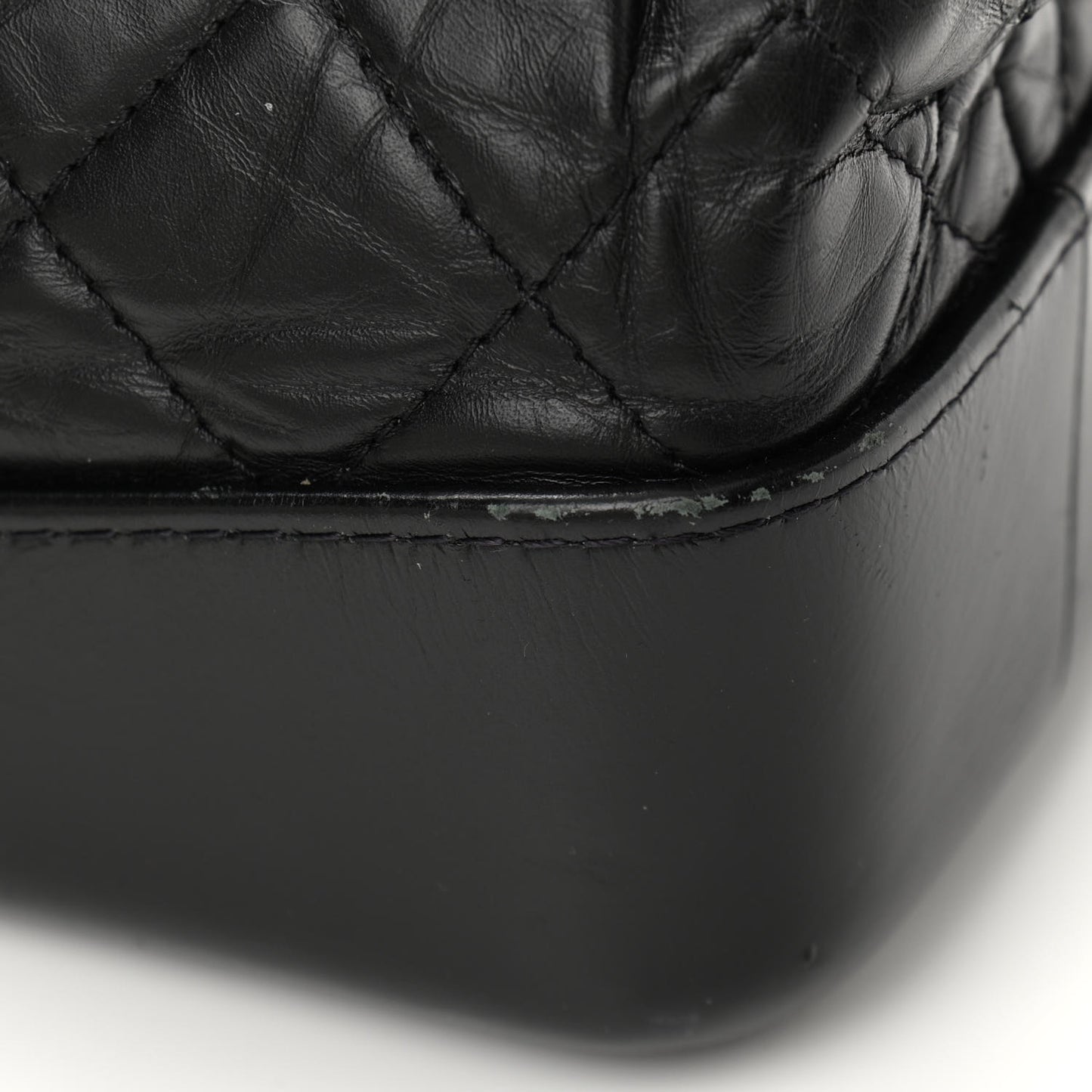 Aged Calfskin Quilted Gabrielle Backpack Black
