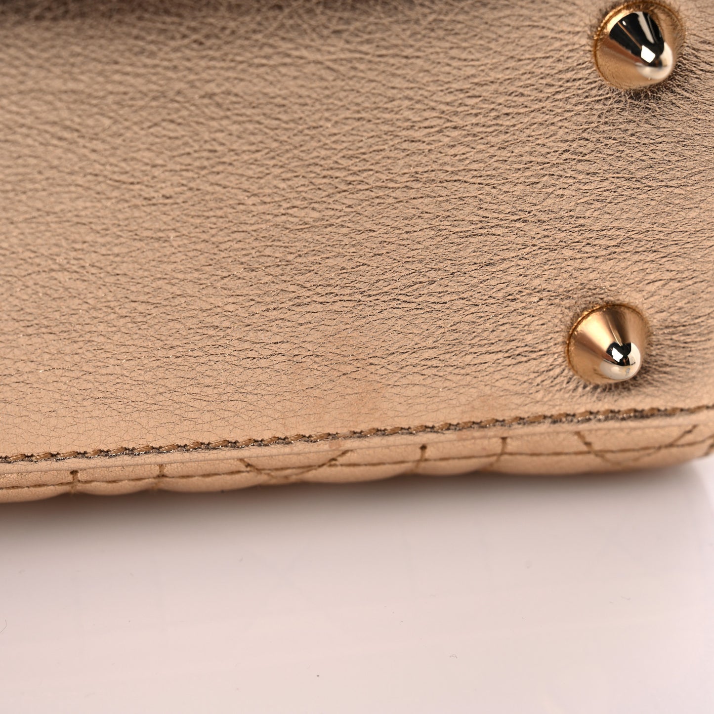 Metallic Calfskin Cannage Small My ABCDior Lady Dior Gold