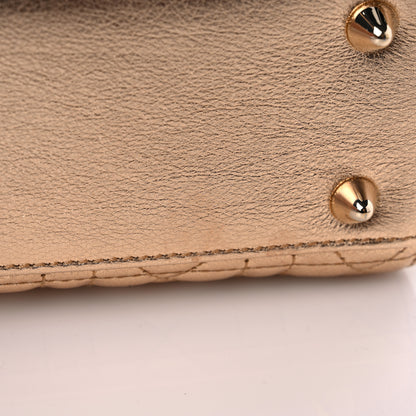 Christian Dior Metallic Calfskin Cannage Small My ABCDior Lady Dior Gold 10 of 14