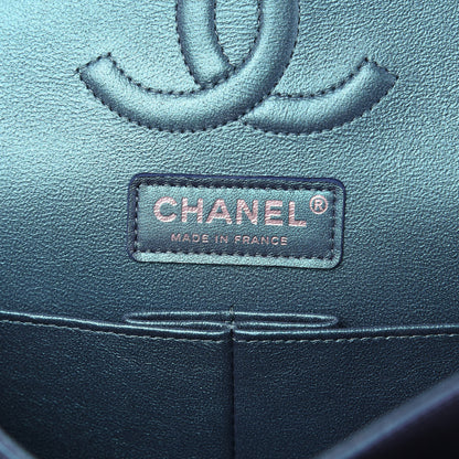 Chanel Metallic Lambskin Quilted Medium Double Flap Turquoise 6 of 14