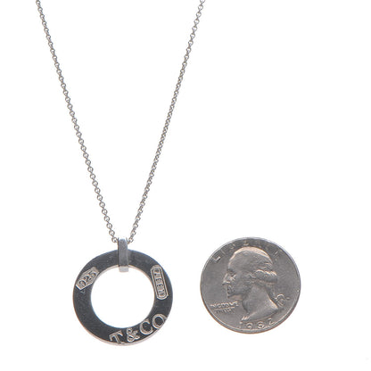 Tiffany Sterling Silver 1837 Open Circle Pendant Necklace 4 of 8
