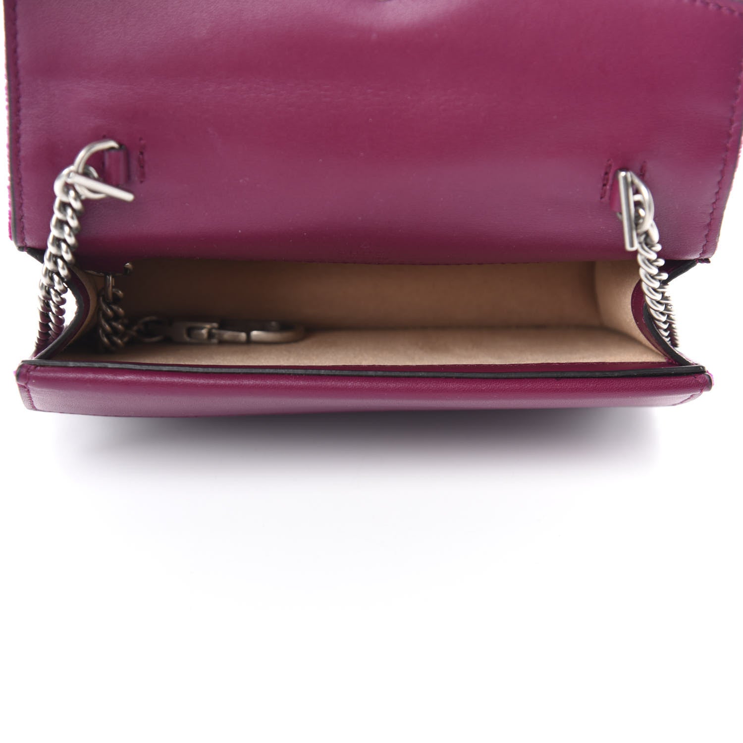 Gucci Velvet Super Mini Dionysus Shoulder Bag Fuchsia Violet Cyclamen 5 of 10
