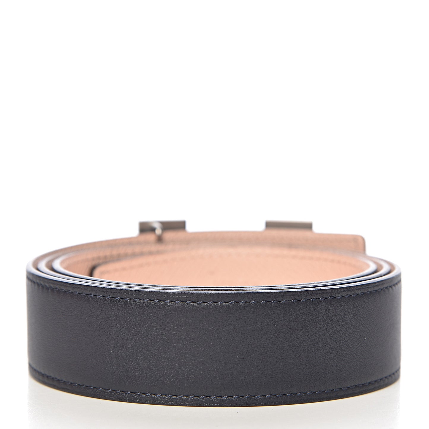 Swift Epsom Reversible 32mm Martelee H Belt 90 Bleu Indigo Rose Eglantine