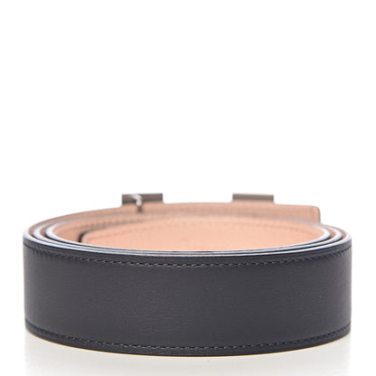 Hermes Swift Epsom Reversible 32mm Martelee H Belt 90 Bleu Indigo Rose Eglantine 3 of 8