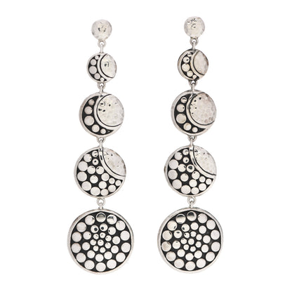 John Hardy Sterling Silver Dot Moon Phase Drop Earrings 1 of 5
