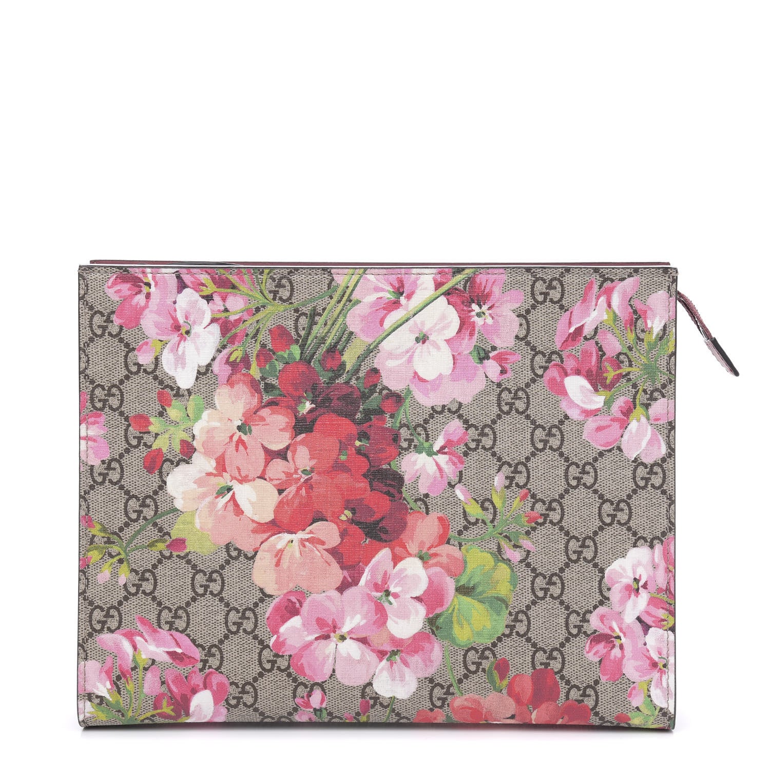 Gucci GG Supreme Monogram Blooms Large Cosmetic Case Beige Multicolor Dry Rose 1 of 10
