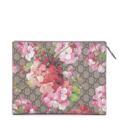 Gucci GG Supreme Monogram Blooms Large Cosmetic Case Beige Multicolor Dry Rose 1 of 10