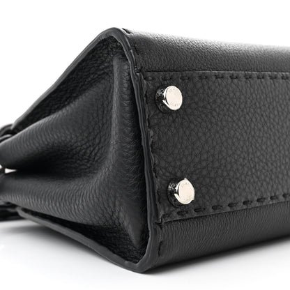 Fendi Cuoio Romano Selleria Bi-Color Mini Peekaboo Iconic Satchel Black Mou 9 of 13