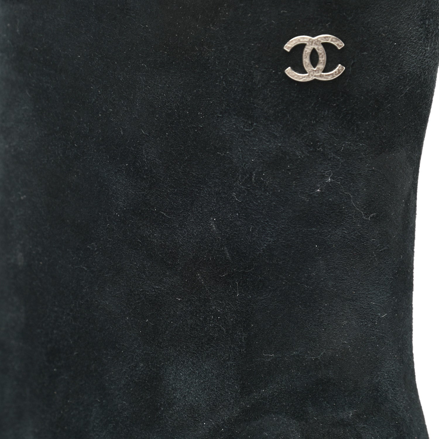 Chanel Suede Calfskin CC Short Boots 38.5 Black 9 of 11