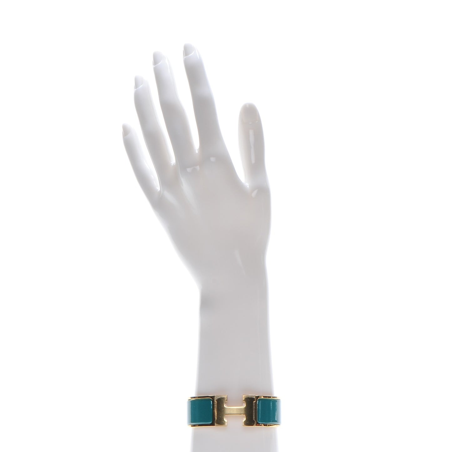 Enamel Clic Clac H Wide Bracelet PM Malachite
