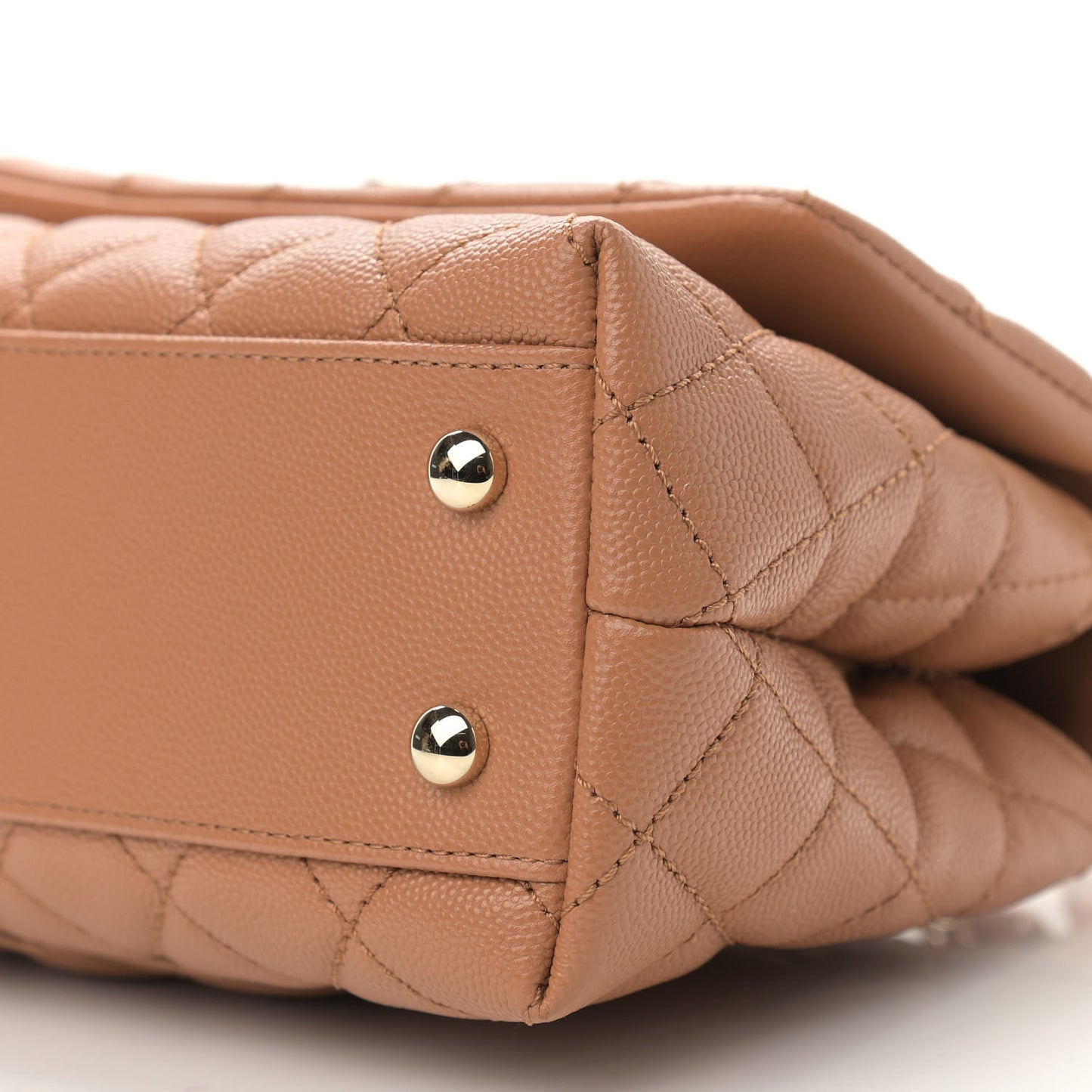 Caviar Quilted Mini Coco Handle Flap Brown