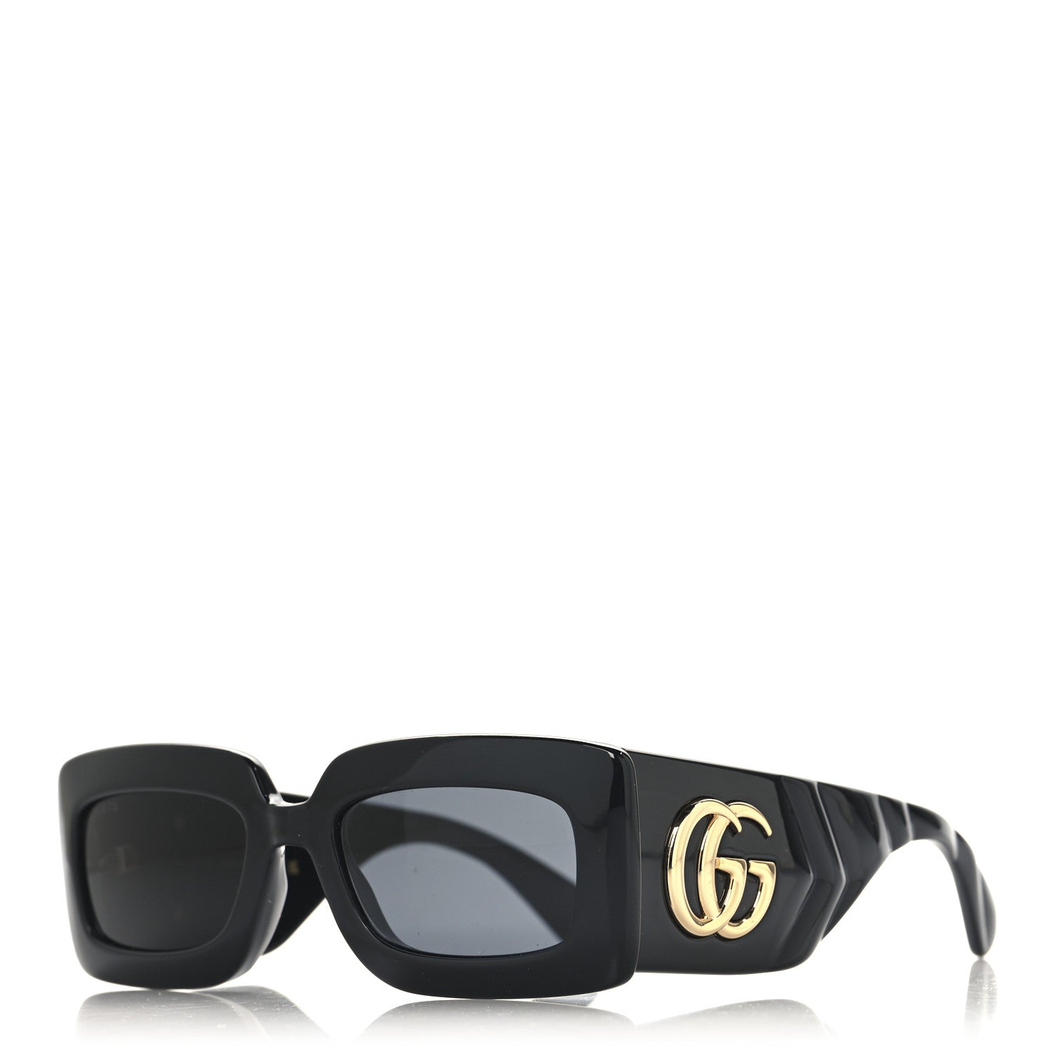 Gucci Acetate Rectangular Sunglasses GG0811S Black 1 of 7